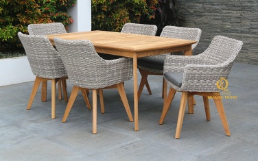 Bàn ghế giả mây QD-2041