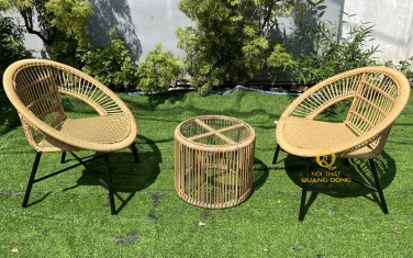 Bàn ghế giả mây QD-282