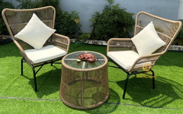 Bàn ghế giả mây QD-387