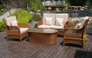Sofa mây nhựa khung nhôm cao cấp – Bền chắc cho không gian ngoài trời