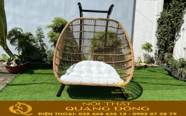Mẫu xích đu giả mây cho quán cà phê sân vườn