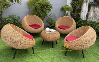 Bàn ghế giả mây QD-2093