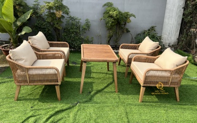 Bàn ghế giả mây QD-2102