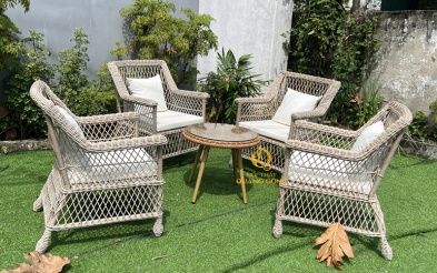 bàn ghế giả mây QD-2104