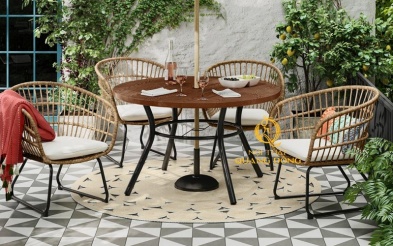 Bàn ghế giả mây QD-283