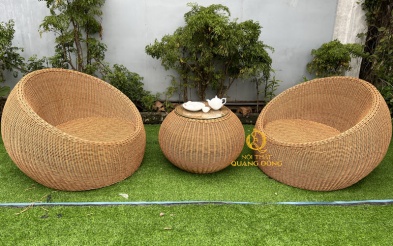 Bàn ghế giả mây QD-306