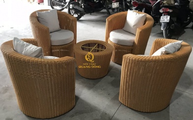 Bàn ghế giả mây QD-319