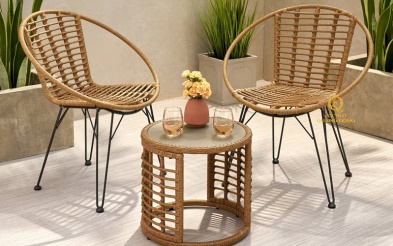 Bàn ghế giả mây QD-348