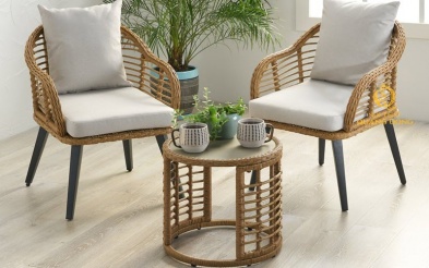 Bàn ghế giả mây QD-350