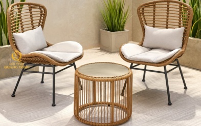 Bàn ghế giả mây QD-352