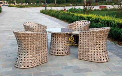 Bàn ghế giả mây QD-354