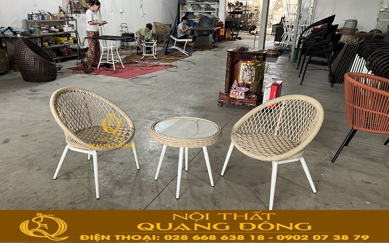 Bàn ghế giả mây QD-2110