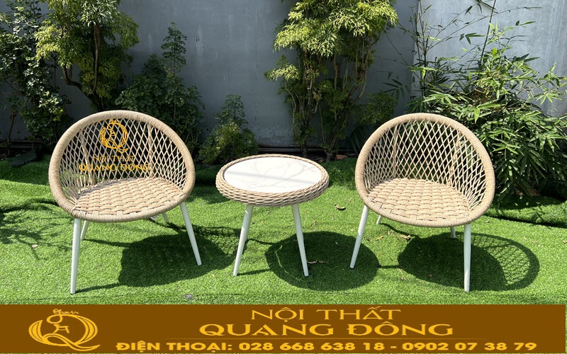 Bàn ghế giả mây QD-2110