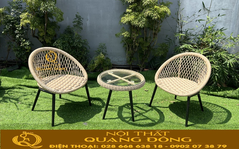 Bàn ghế giả mây QD-2110