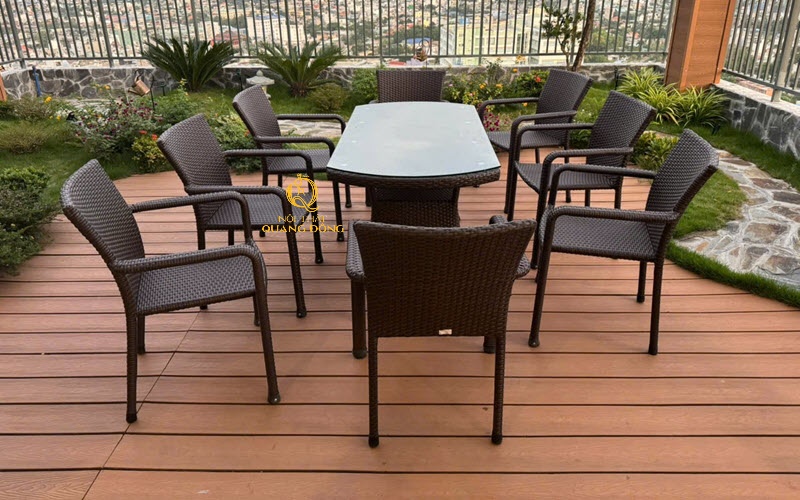 Bàn ghế giả mây QD-2100