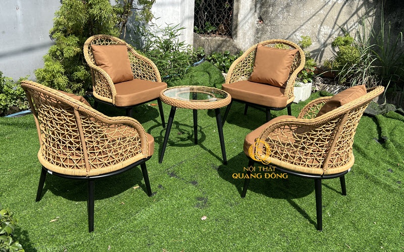 Bàn ghế giả mây QD-2114