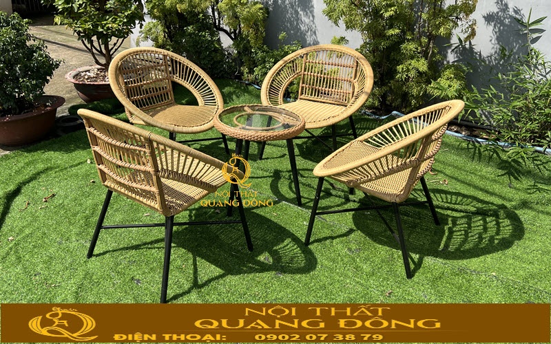 Bàn ghế giả mây QD-2115