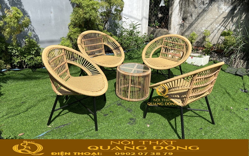 Bàn ghế giả mây QD-2115