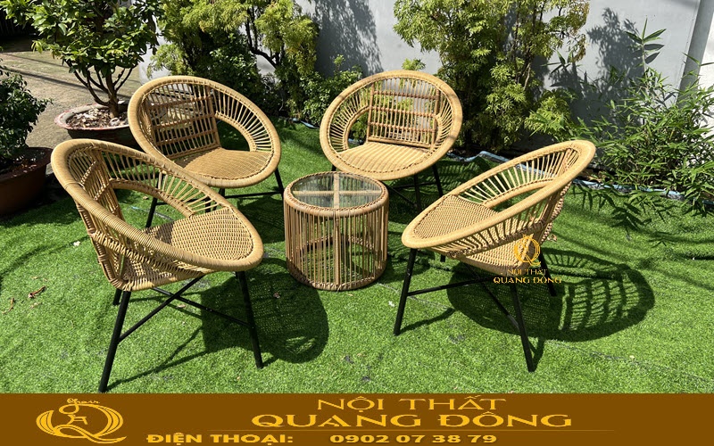 Bàn ghế giả mây QD-2115
