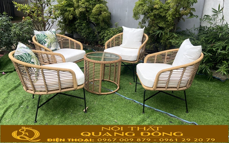 Bàn ghế giả mây QD-2116