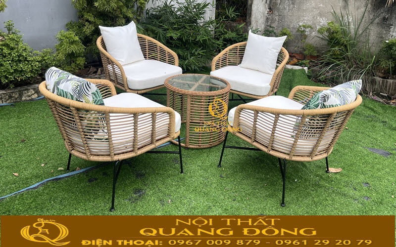 Bàn ghế giả mây QD-2116