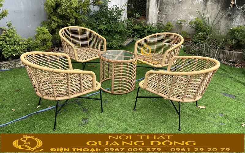 Bàn ghế giả mây QD-2116