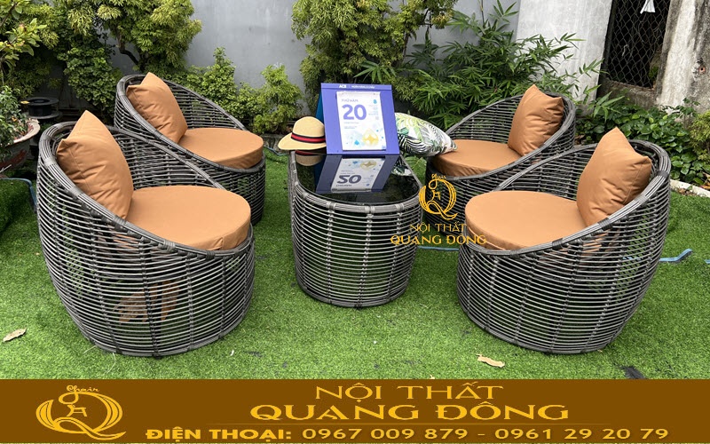 Bàn ghế giả mây QD-2117