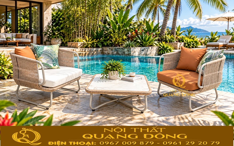 Bàn ghế giả mây QD-2118