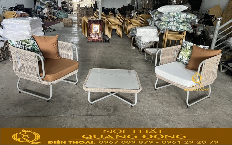 Bàn ghế giả mây QD-2118
