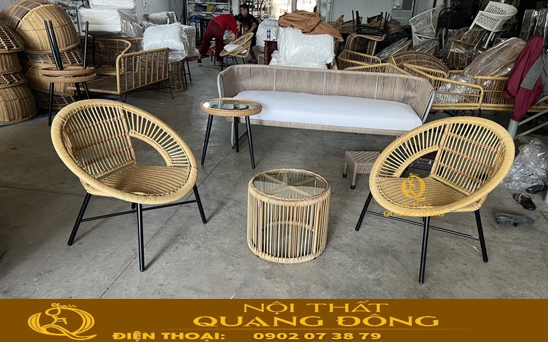 Bàn ghế giả mây QD-282