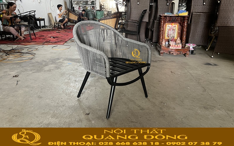 Bàn ghế giả mây QD-373