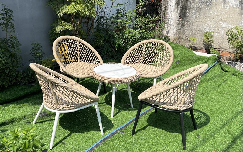Bàn ghế giả mây QD-2109
