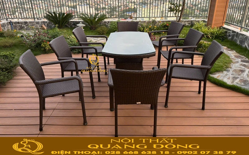 Bàn ghế giả mây QD-2100