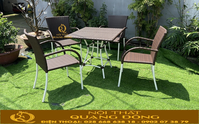 Bàn ghế giả mây QD-2112
