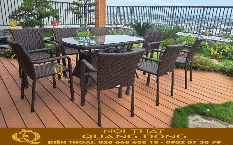 Bàn ghế giả mây QD-2100