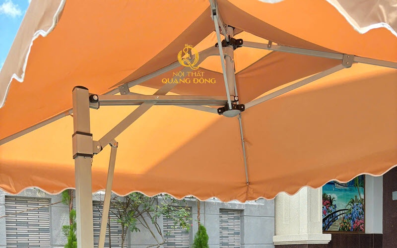 Dù lệch tâm vuông 2.5 mét có rèm