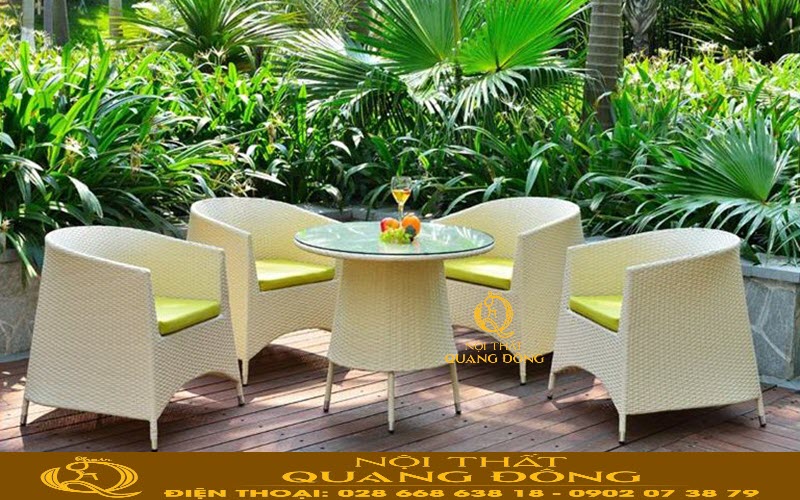 bàn ghế ngoài trời giả mây