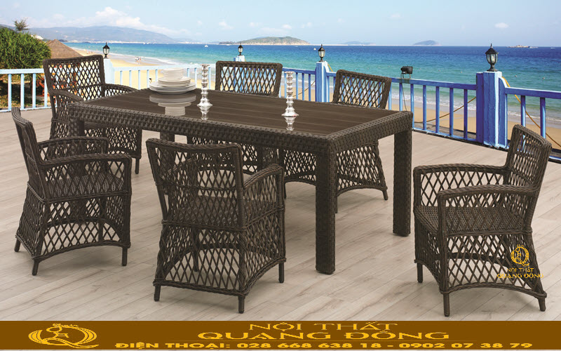 Bộ bàn 6 ghế cho không gian ngoài trời
