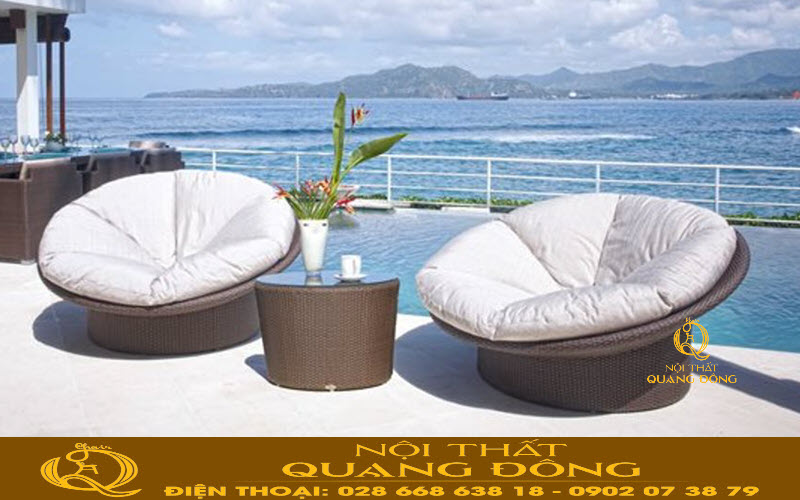 Bàn ghế mây nhựa bền bỉ cho không gian ngoài trời