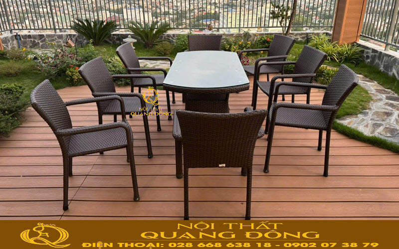 Mẫu bàn ăn sang trọng cho sân vườn QD-2100