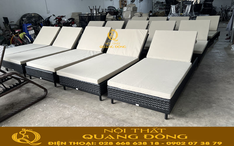 Ghế hồ bơi mây nhựa sản xuất tại Nội Thất Quang Đông