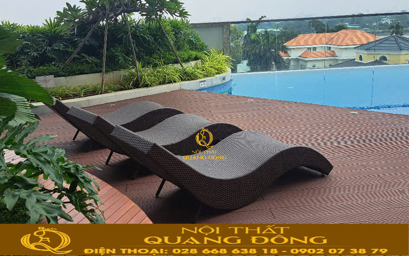 Ghế nằm hồ bơi QD-1279 sở hữu kiểu dáng uốn cong gợi cảm