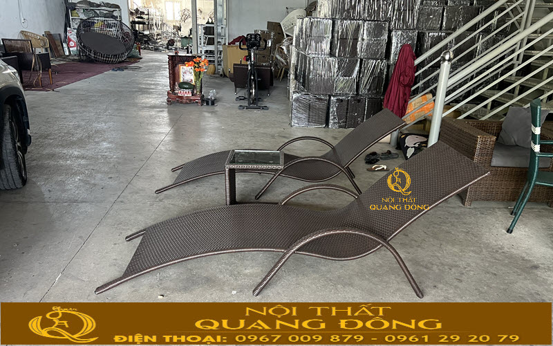 Ghế hồ bơi mây nhựa sử dụng chất liệu chuyên dụng ngoài trời