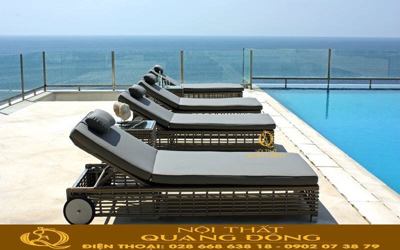 Ghế nằm hồ bơi QD-583 mẫu ghế cao cấp dành cho chung cư, khách sạn, khu resort,..
