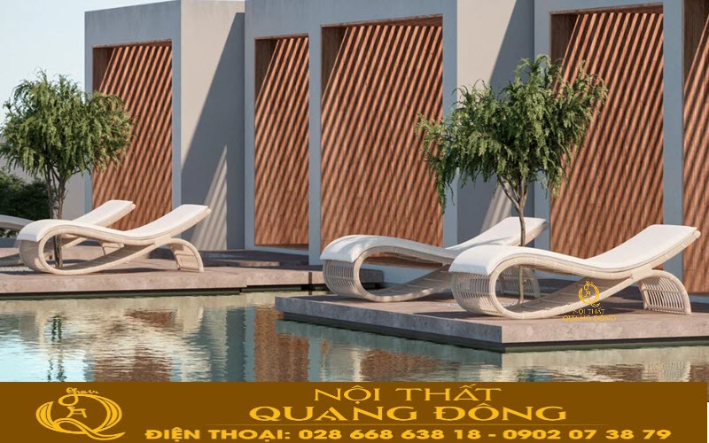 Kiểu dáng uốn cong nghệ thuật của chiếc ghế hồ bơi QD-597
