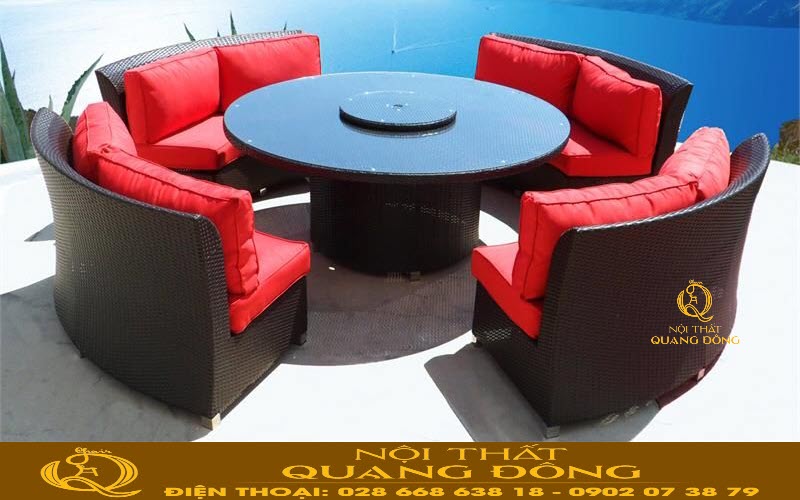 Sofa đan nhựa giả mây bền theo thời gian