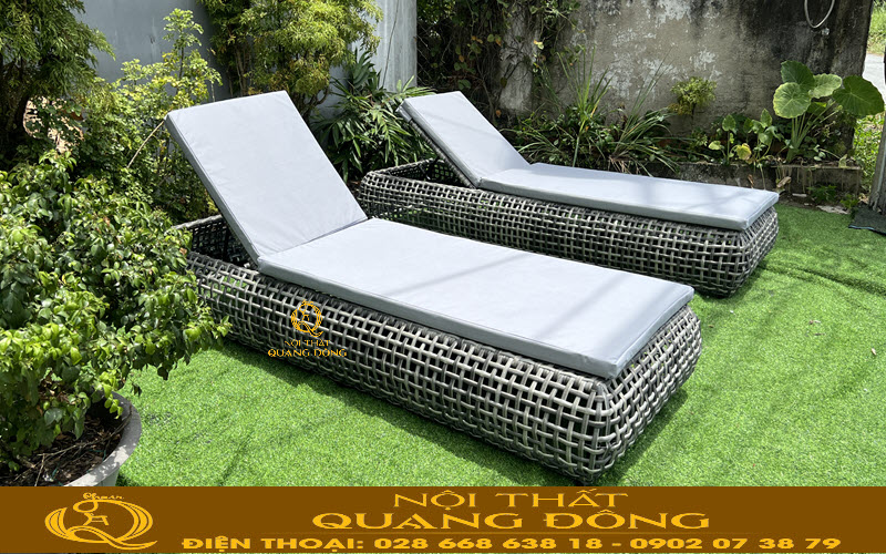 Ghế tắm nắng được sử dụng rộng rãi trong nhiều không gian khác nhau