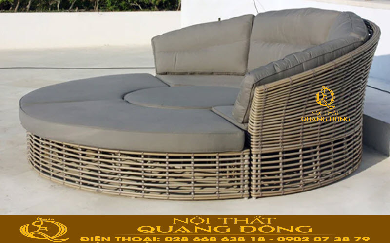 Giường tắm nắng QD-519| mẫu giường nằm thư giãn ngoài trời cao cấp