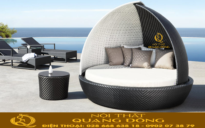 Giường tắm nắng QD-524 thiết kế dáng mái vòm, mang 2 gam màu mới lạ