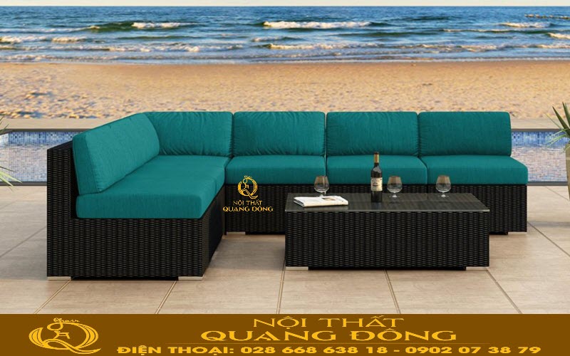 Bộ sofa giả mây bền đẹp cho biệt thự